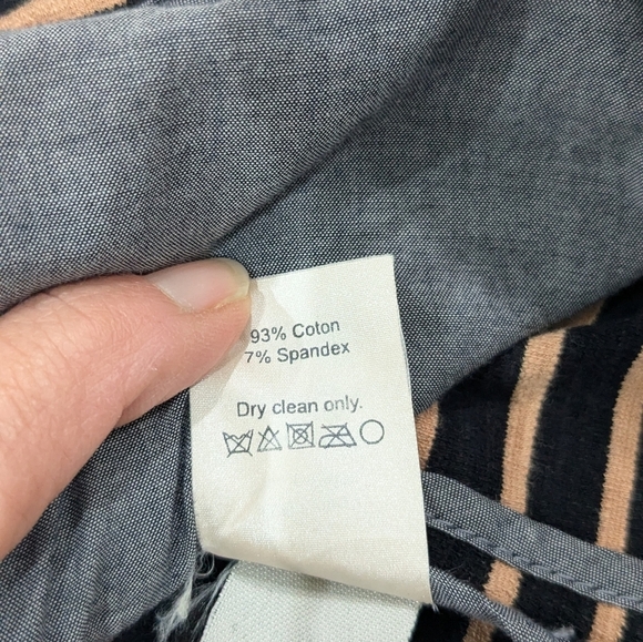 J.Crew Woman Maritime Blazer Jacket Black Tan Striped Button Front Collared M - Picture 10 of 11